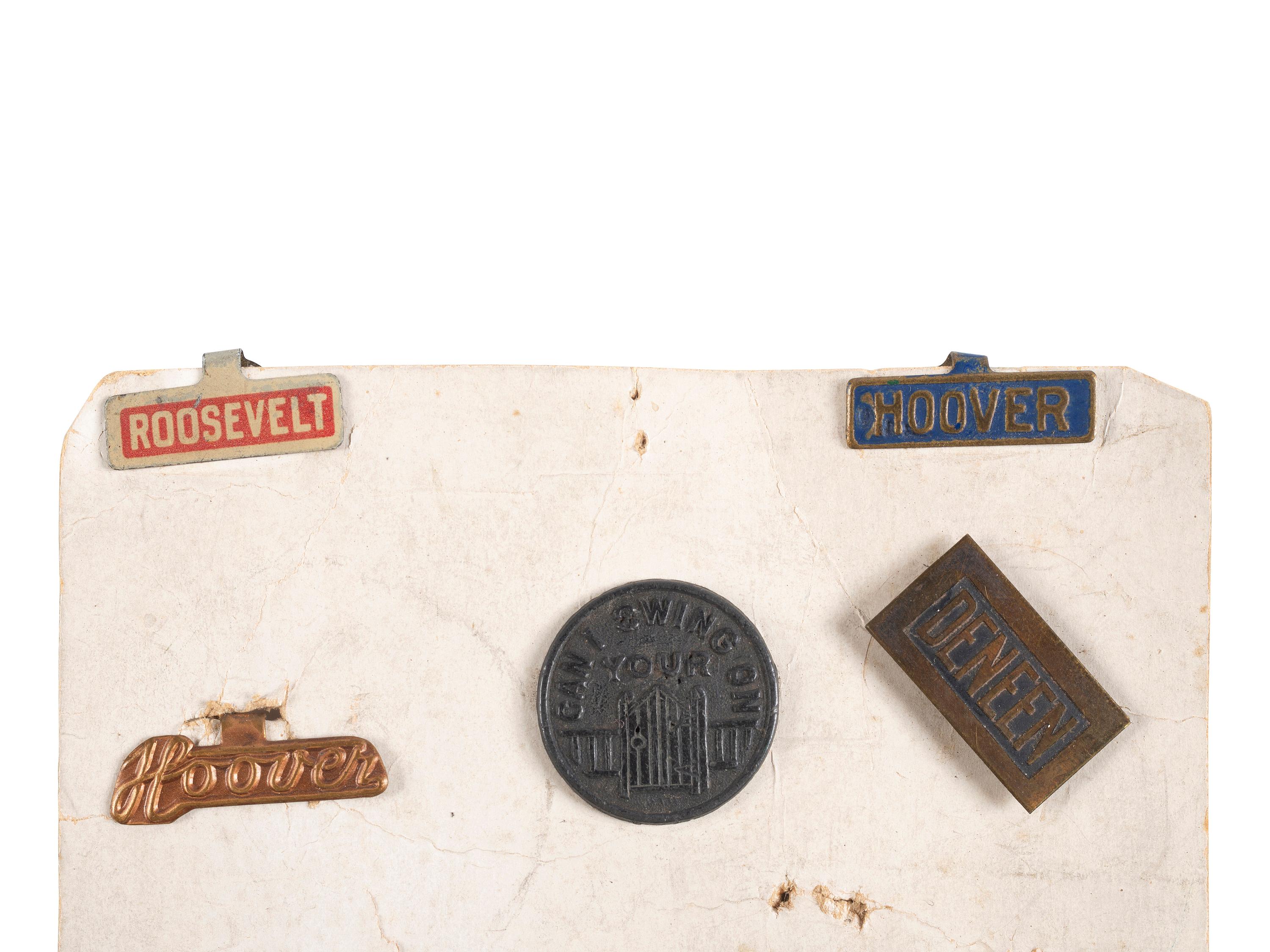 [POLITICS]. A group of 15 political campaign buttons promoting Wilson, Harding, and Hoover.