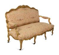 A Louis XV Style Giltwood Sofa and Pair of Fauteuils — EARLY 20TH CENTURY