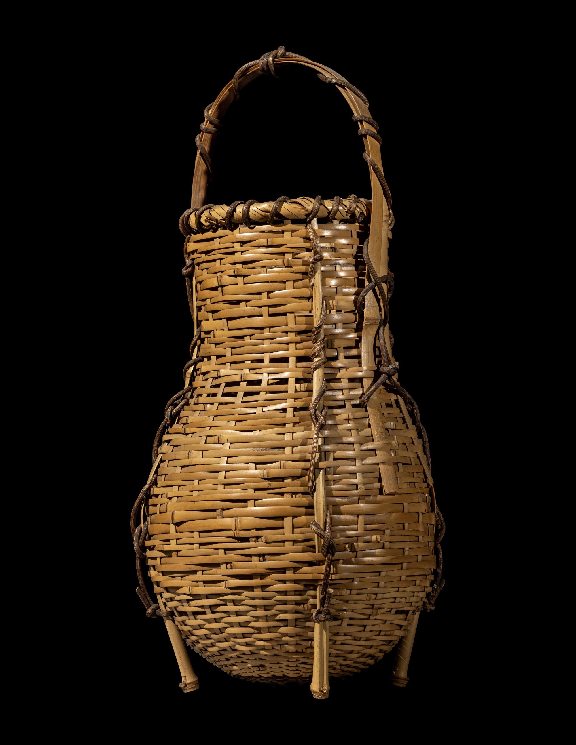 A Japanese Ikebana Bamboo Basket