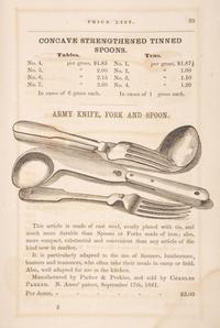 Price List of Articles Manufactured by Charles Parker . Hartford, CT: Case, Lockwood and Company, 1862.