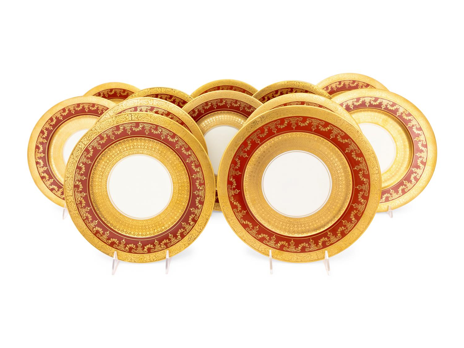 A Set of Twelve Thun Czechoslovakia Porcelain Plates