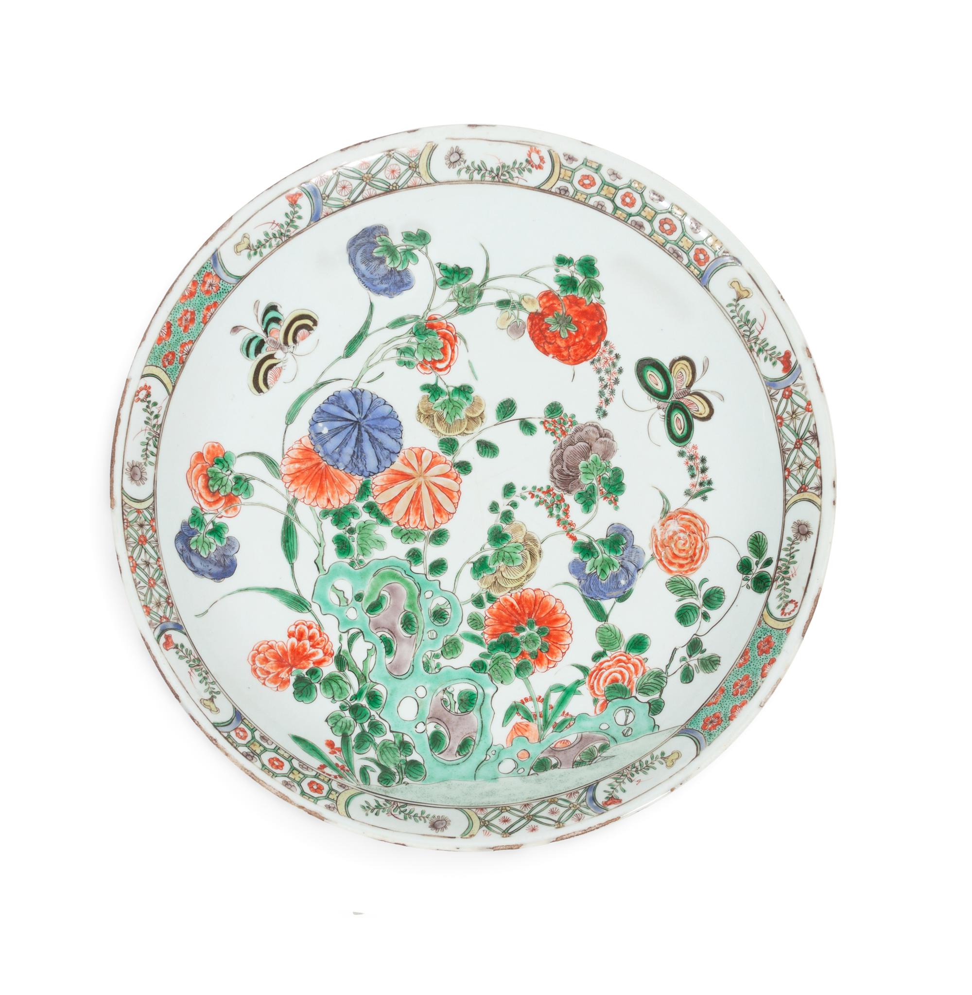A Chinese Famille Verte Porcelain Plate
