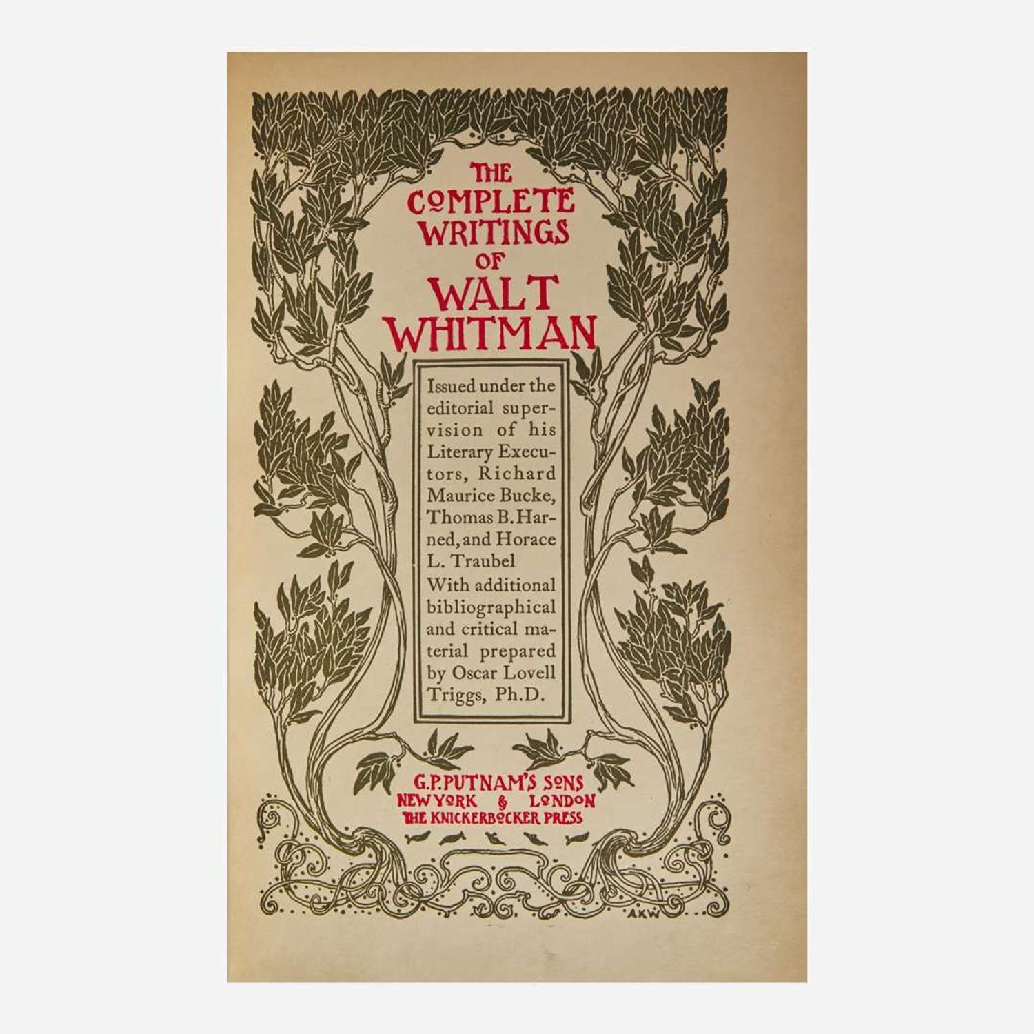 [Literature] Whitman, Walt The Complete Writings of Walt Whitman