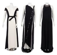 Three Designer Maxi Dresses: One Carolina Herrera, One Akris, One Brunello Cucinelli, 2015-2017