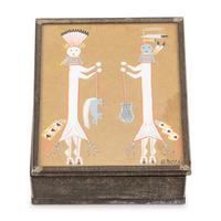 Tinwork Box, with Talking God and Water Sprinkler Painting