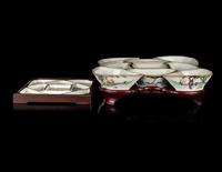 Two Chinese Famille Rose Porcelain Sweetmeats Sets