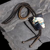 Zuni Mosaic Inlay Equine Bolo Tie