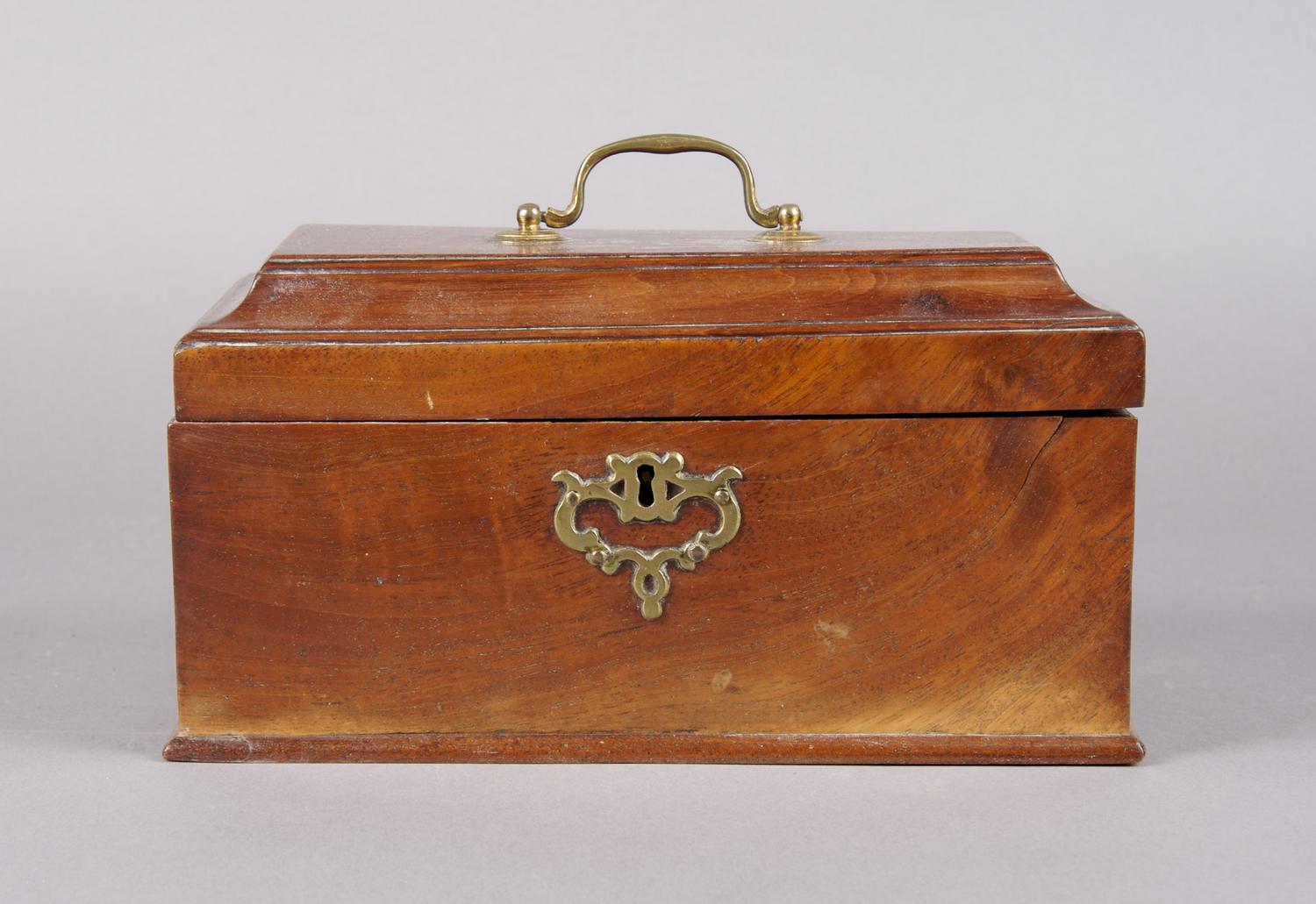 An English Mahogany Tea Caddy, Width 9 1/2 inches.