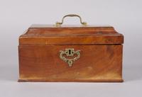 An English Mahogany Tea Caddy, Width 9 1/2 inches.