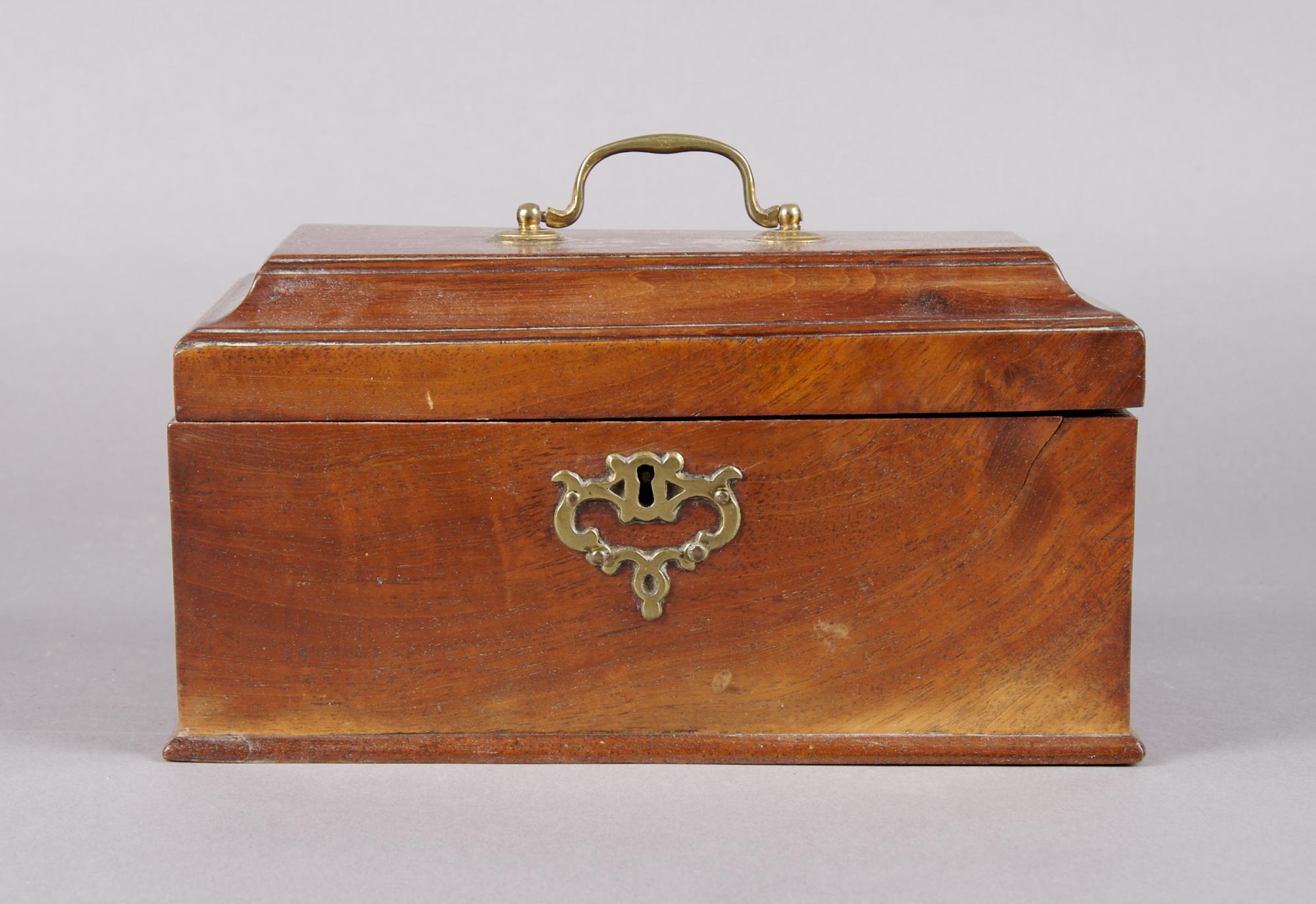 An English Mahogany Tea Caddy, Width 9 1/2 inches.