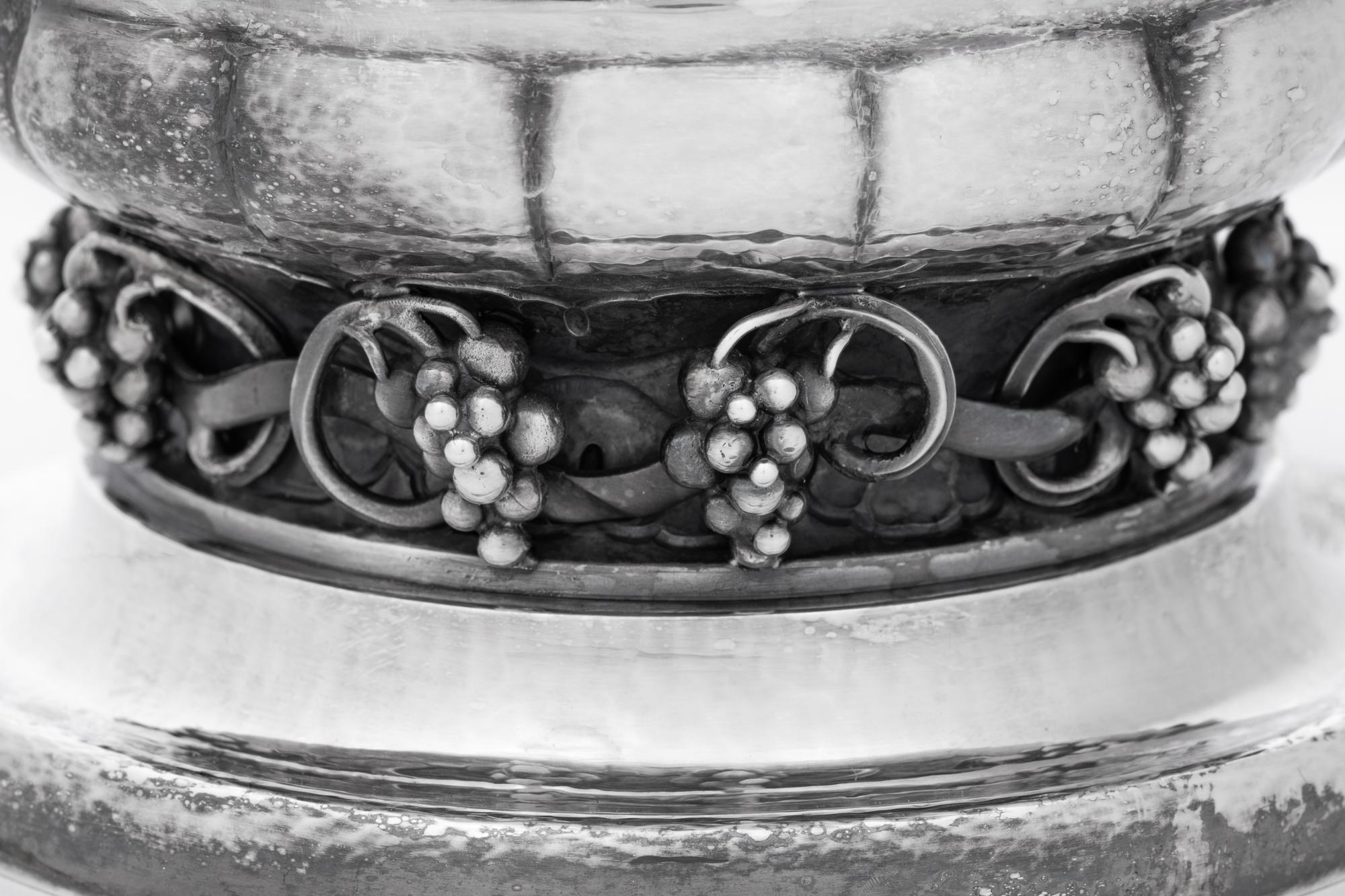 A Georg Jensen Silver Grape Pattern Pitcher