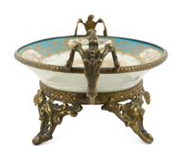 A Sèvres Style Gilt Metal Mounted Porcelain Tray — 19TH CENTURY