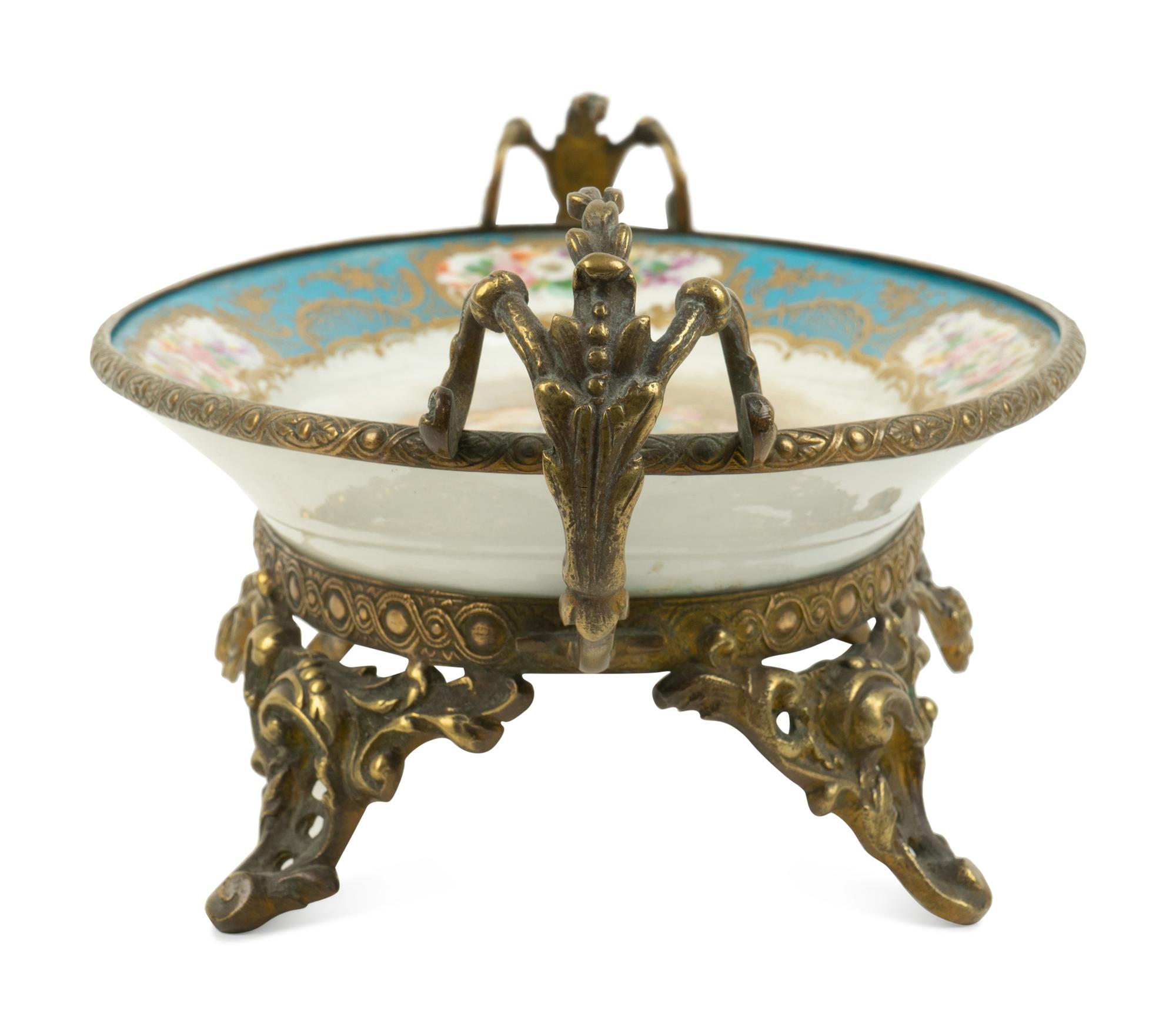 A Sèvres Style Gilt Metal Mounted Porcelain Tray — 19TH CENTURY