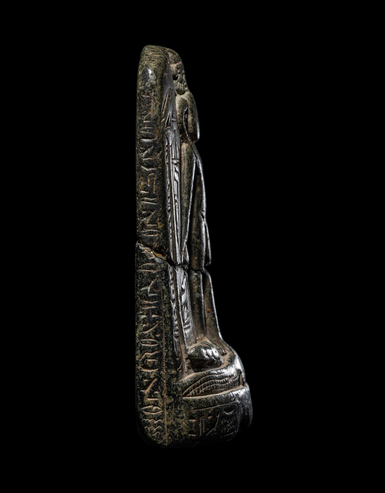 An Egyptian Black Stone Cippus of Horus