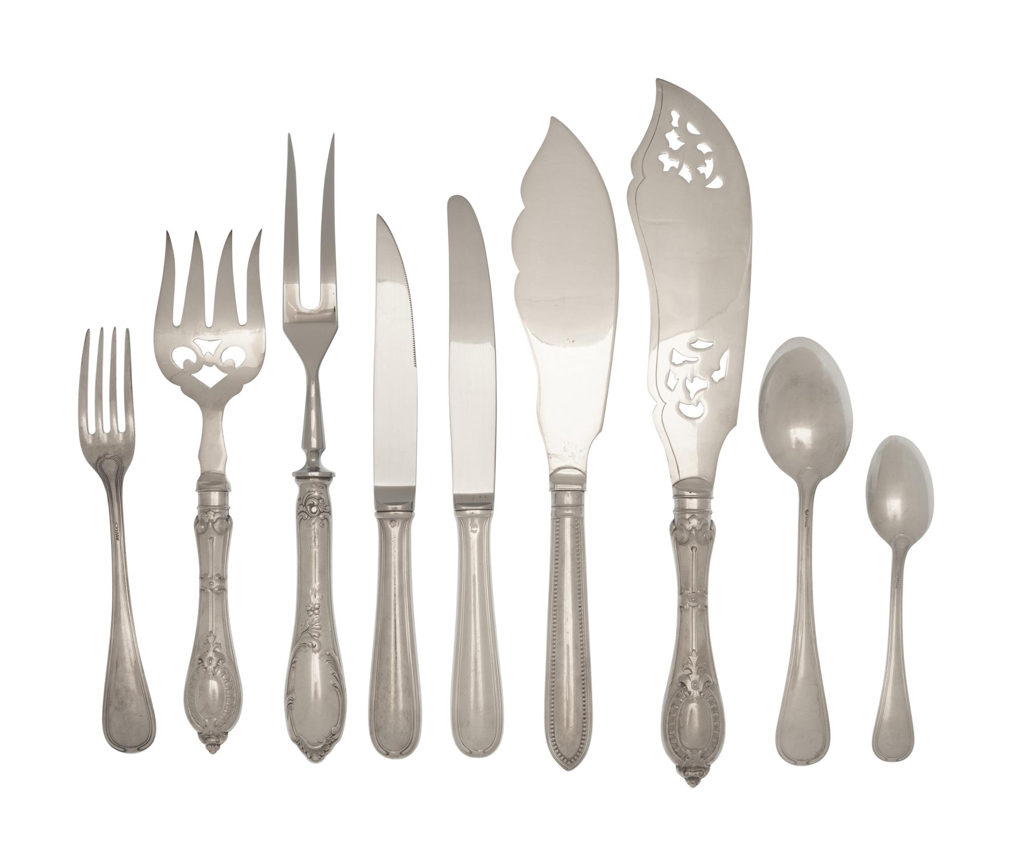 APPROVED FOR DONATION A French Silver-Plate Flatware Service