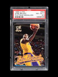 A 1996-97 Fleer Ultra Platinum Medallion Kobe Bryant Rookie Basketball Card No. P52 (PSA 8.5 NM-MT+),