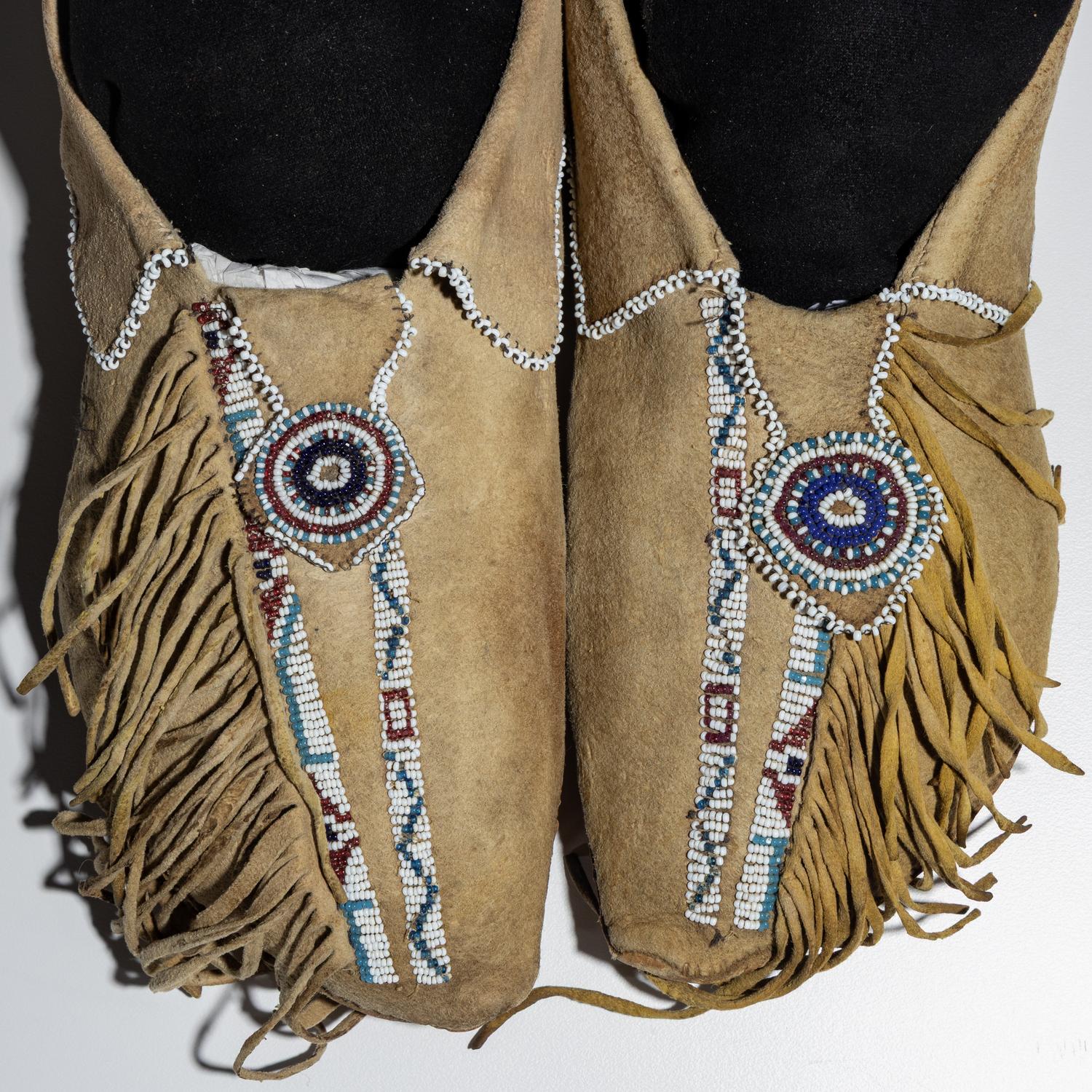 Comanche Beaded Hide Moccasins
