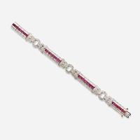 An 18K White Gold, Diamond, and Ruby Bracelet