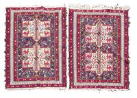 A Pair of Tribal Rugs Each: 4 feet 8 inches x 3 feet 10 inches. — 20TH CENTURY