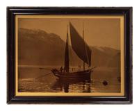[EARLY PHOTOGRAPHY]. 7 scenic gold tone photographs, incl. coastal scene attrib. to R. LeSesne.
