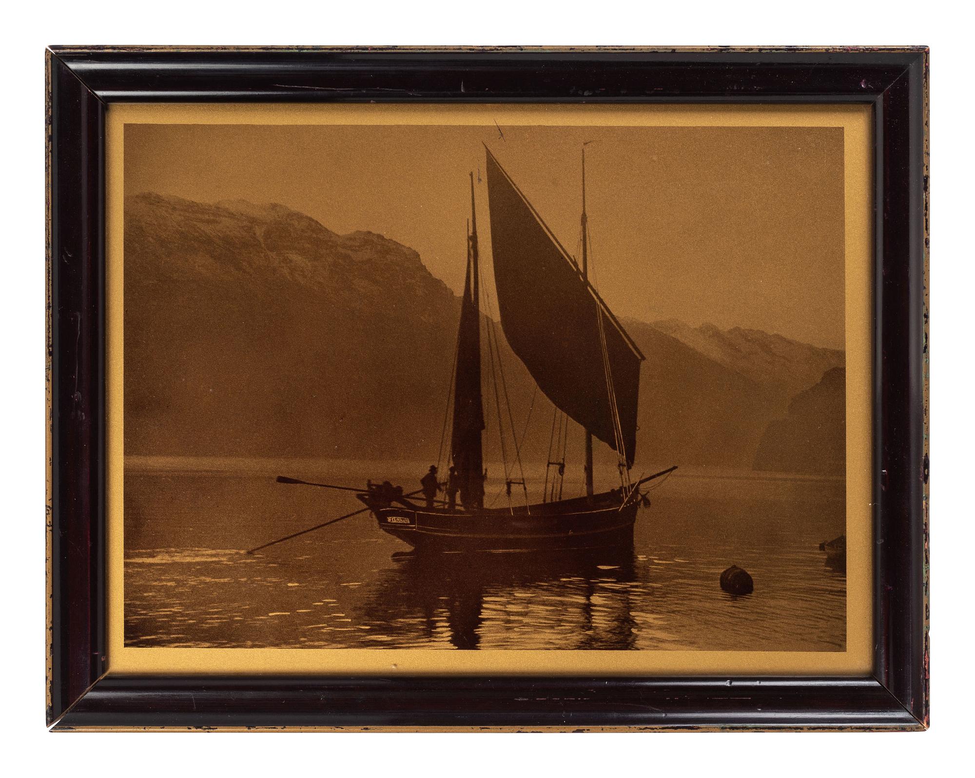 [EARLY PHOTOGRAPHY]. 7 scenic gold tone photographs, incl. coastal scene attrib. to R. LeSesne.
