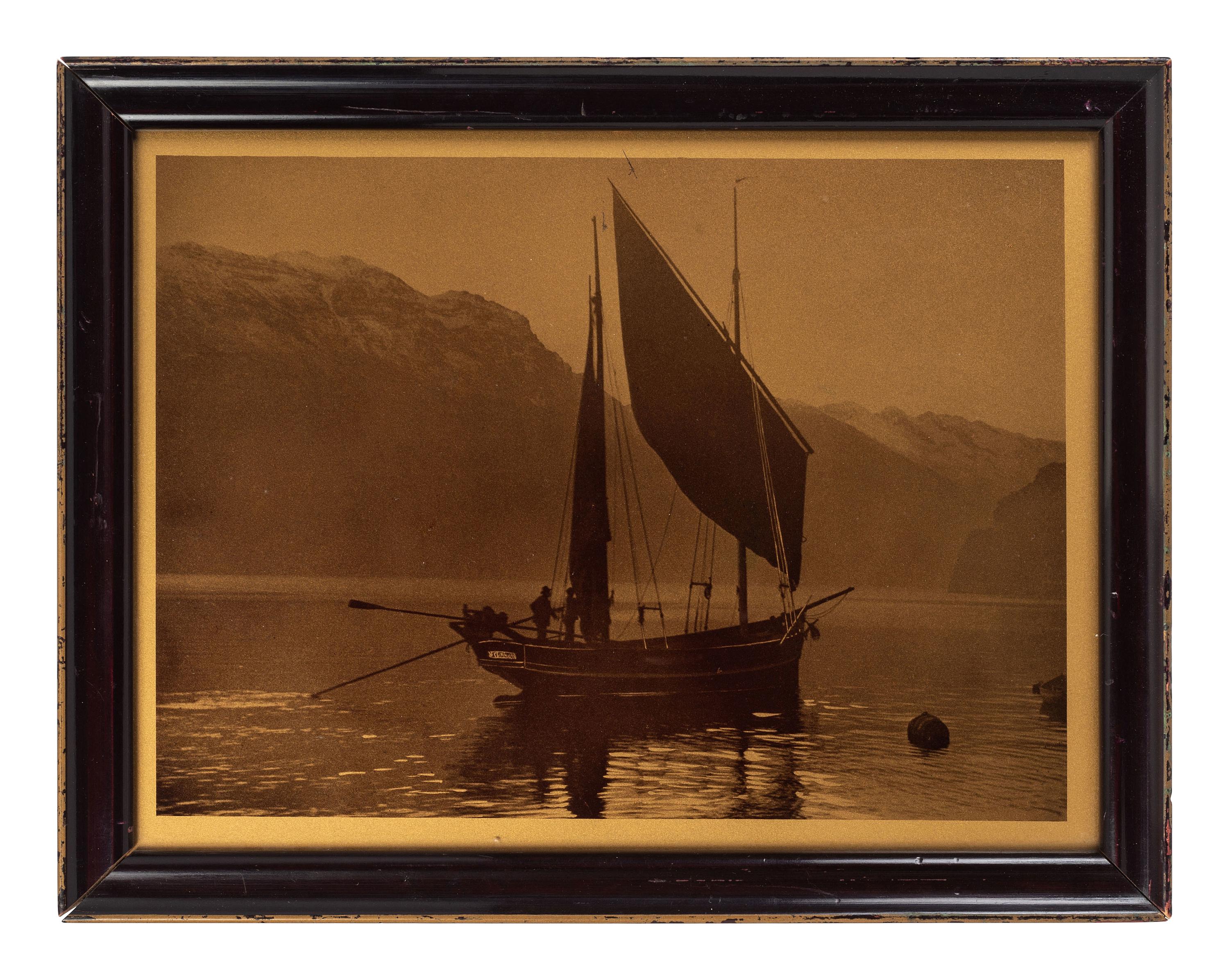 [EARLY PHOTOGRAPHY]. 7 scenic gold tone photographs, incl. coastal scene attrib. to R. LeSesne.