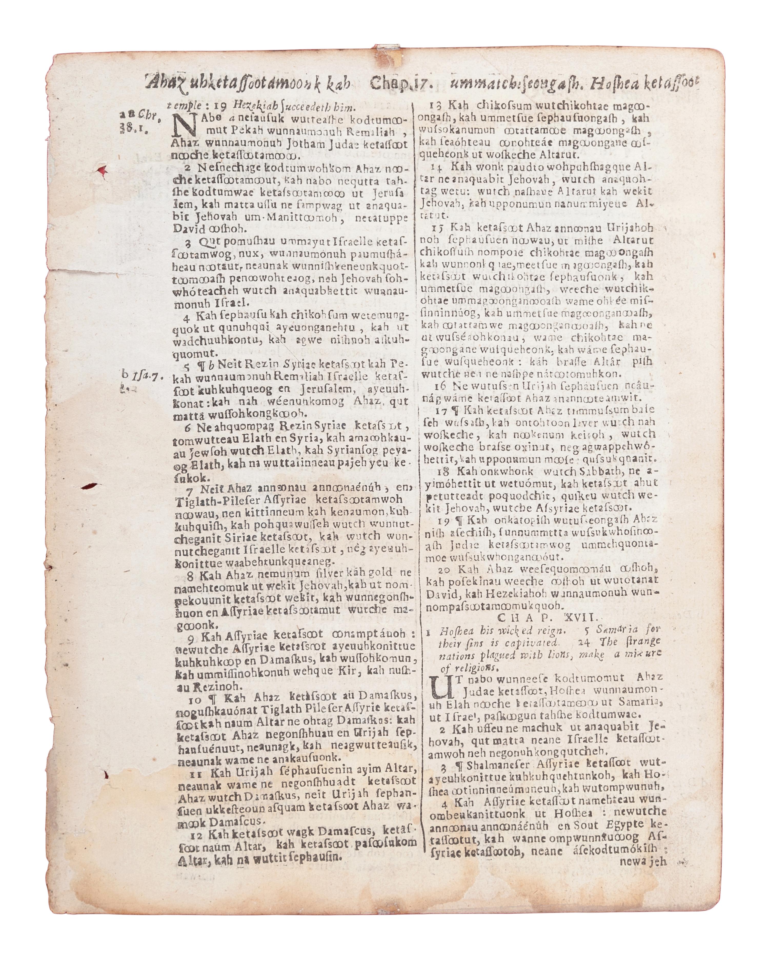 [BIBLE LEAVES - AMERICAN PUBLISHERS]. A group of 11 Bible leaves, comprising:
