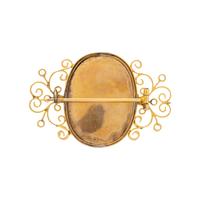 YELLOW GOLD AND CAMEO BROOCH
