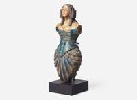 A carved and painted trade figure of a lady, likely 20th century