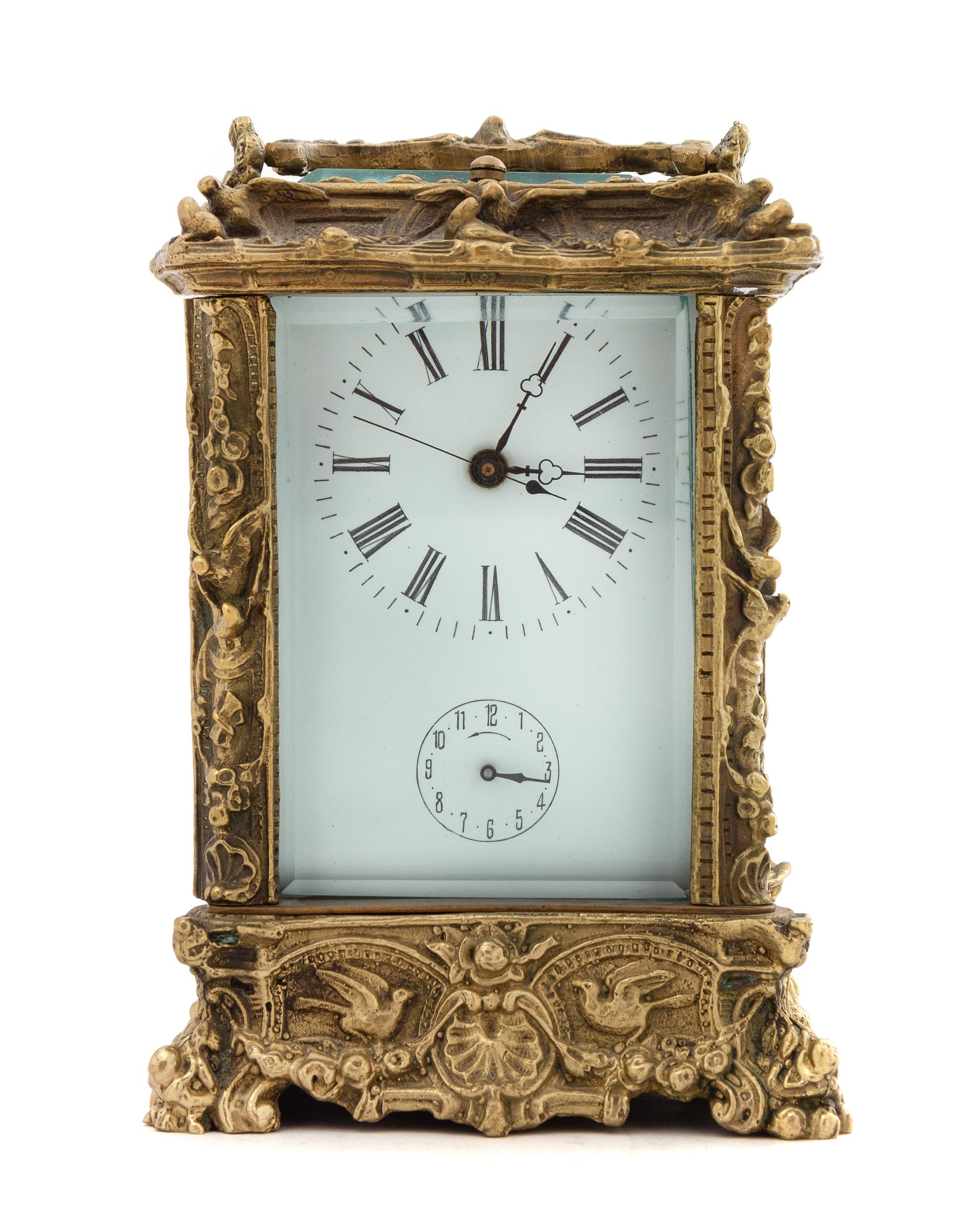 A French Gilt Bronze Carriage Clock