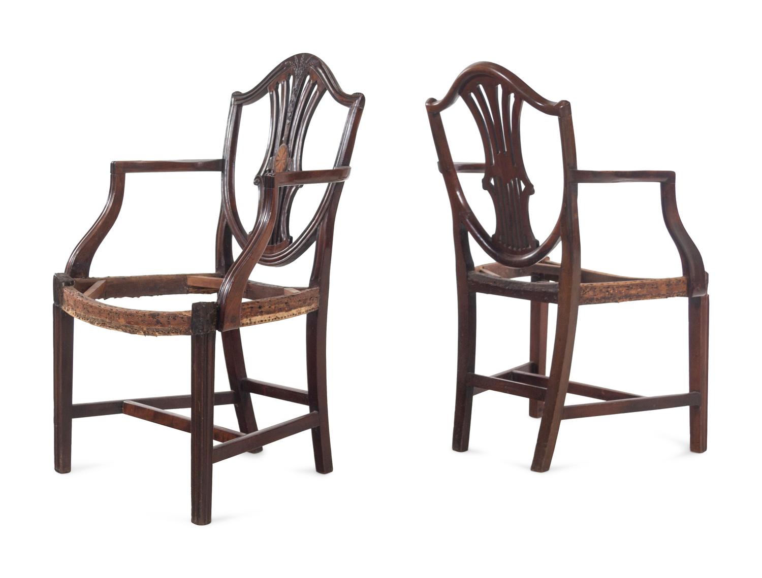 A Pair of George III Mahogany Armchairs