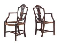 A Pair of George III Mahogany Armchairs