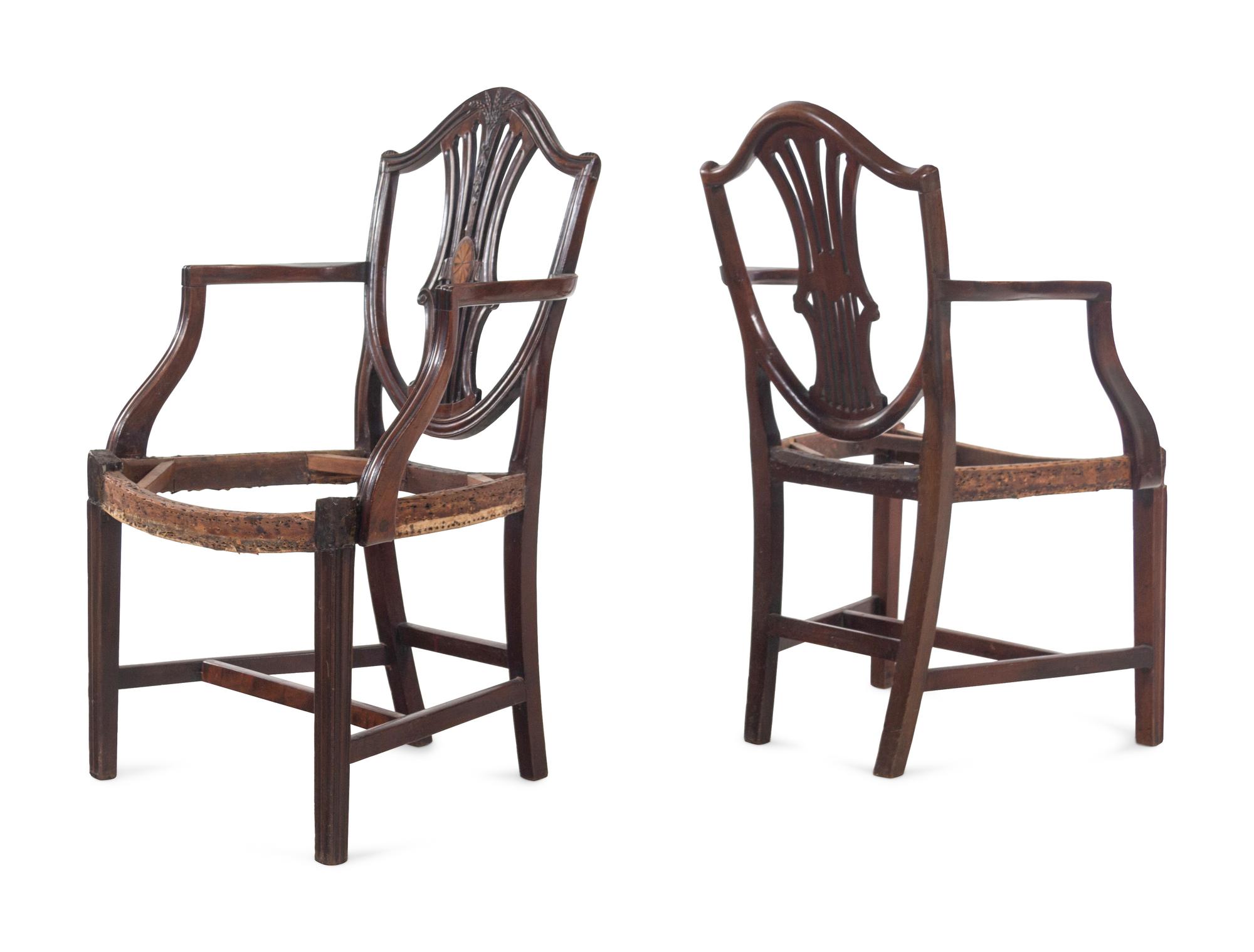 A Pair of George III Mahogany Armchairs