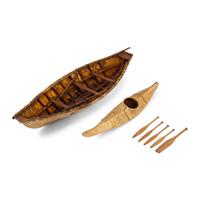 Yup'ik Model Kayak and Greenlandic Umiak
