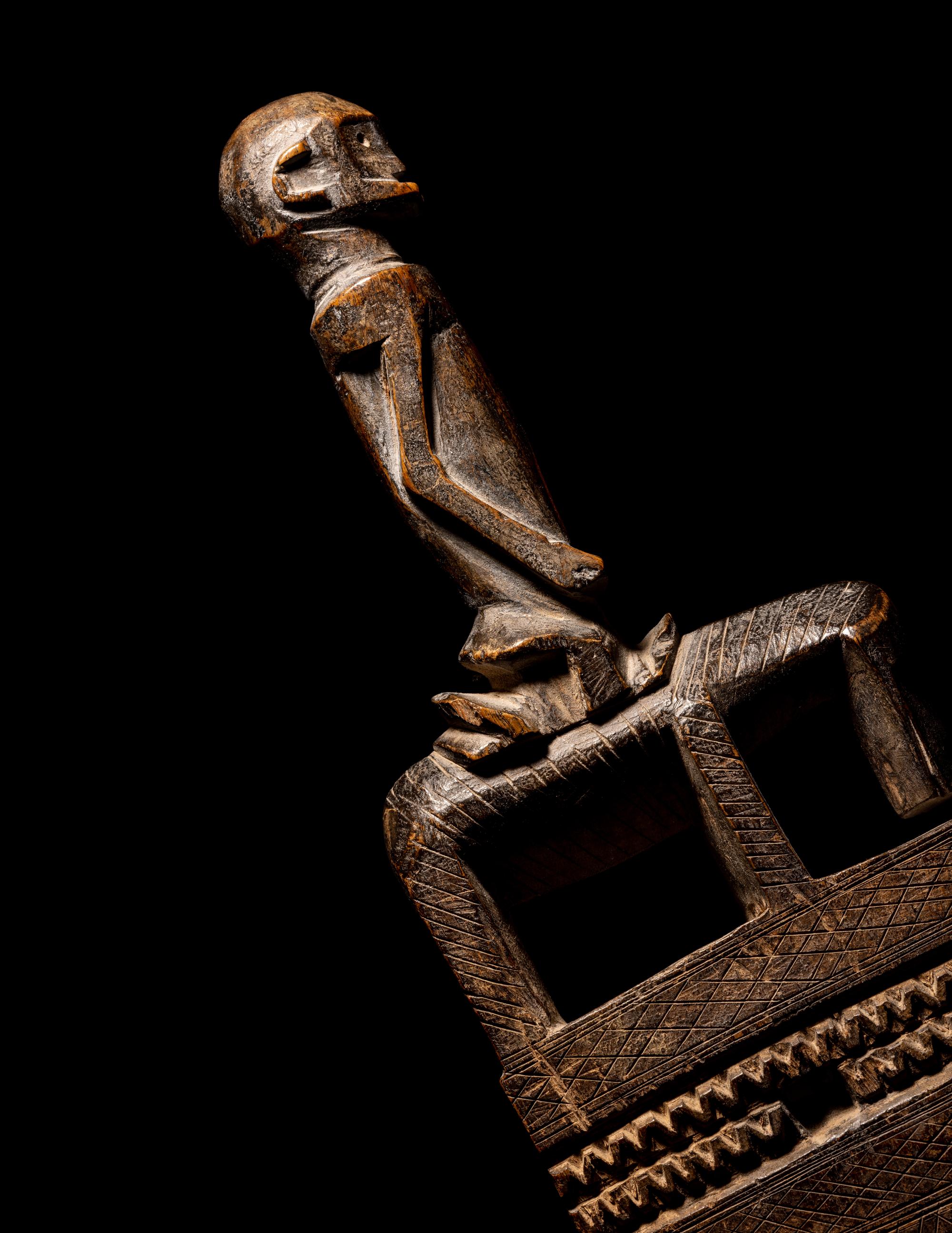 Two Dogon Wood Door Locks with Bolts