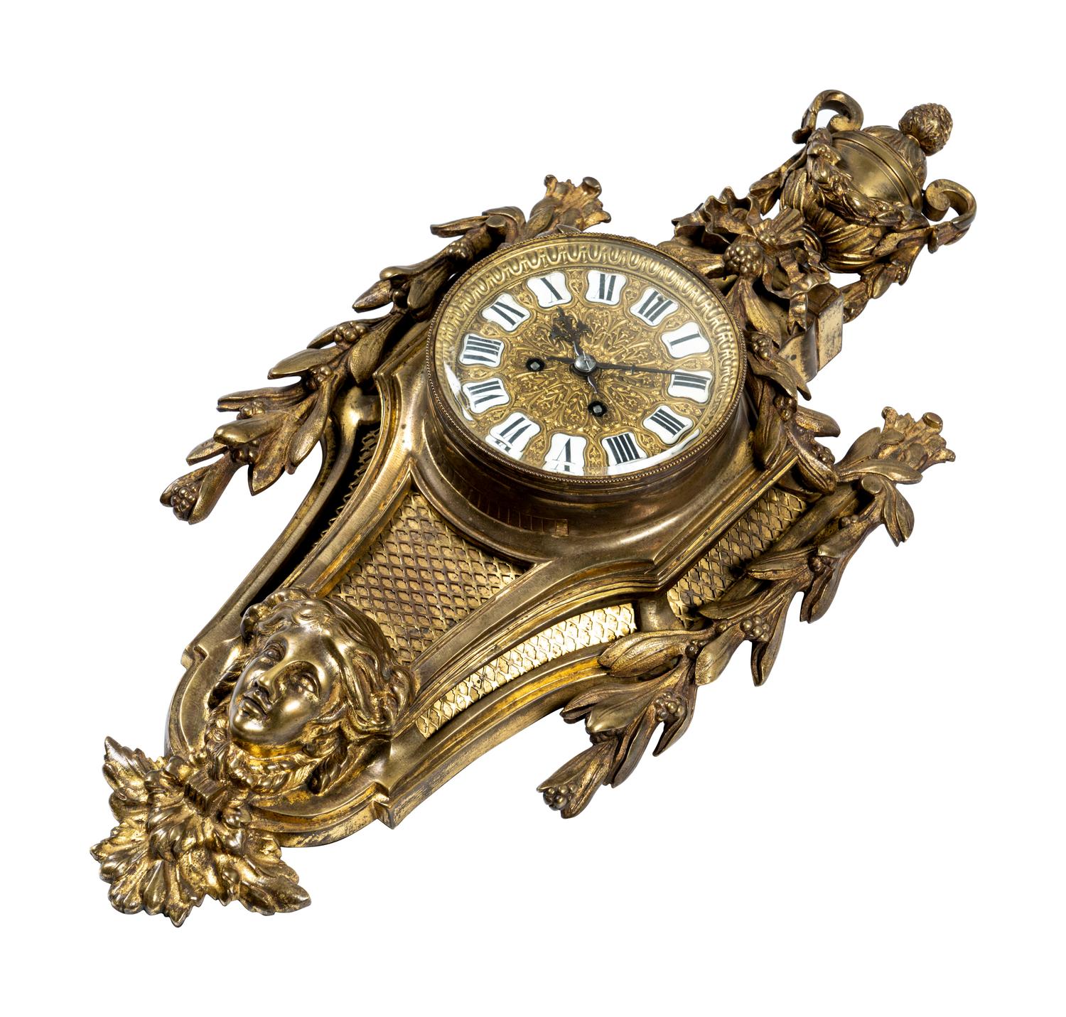 A French Gilt Bronze Cartel Clock