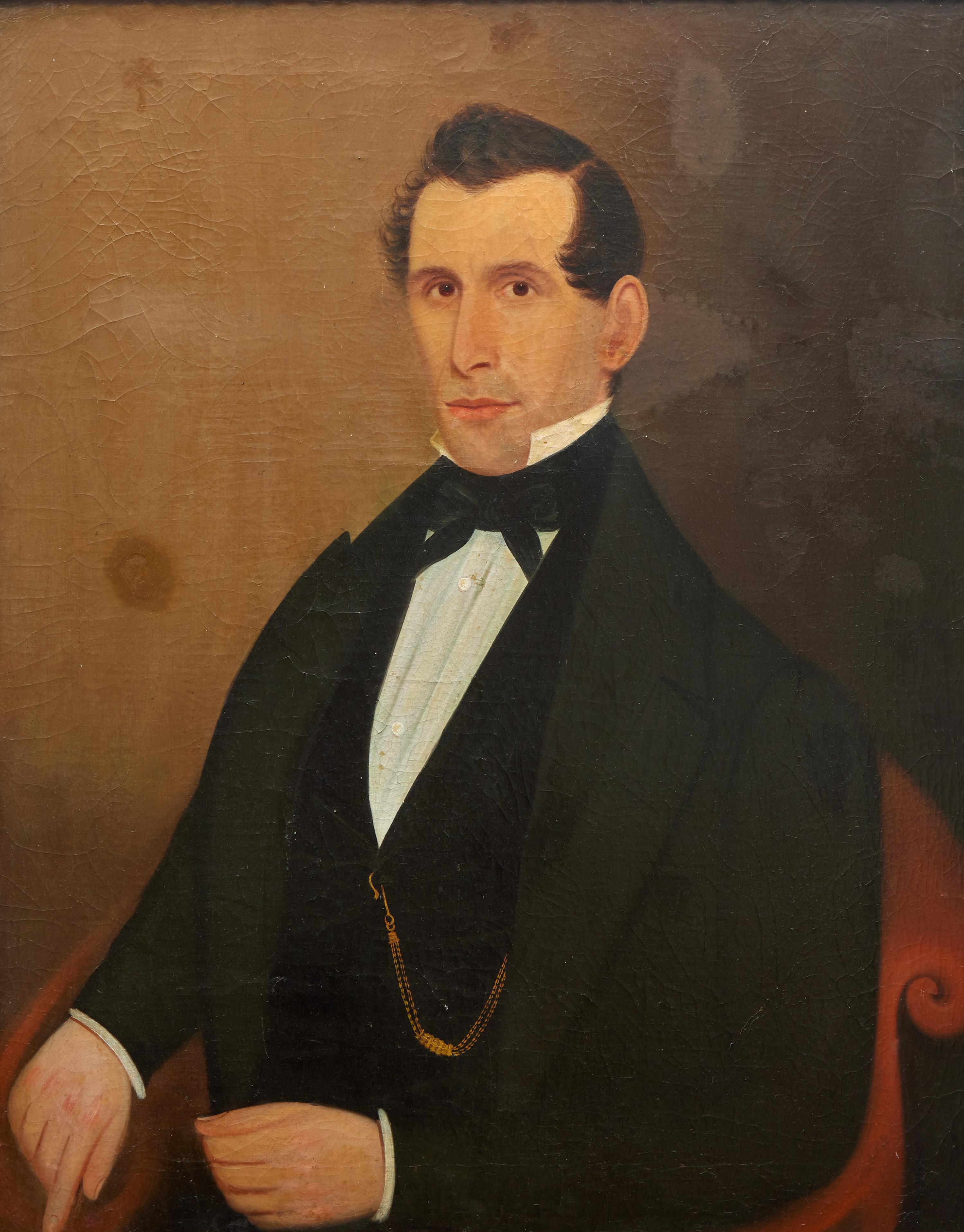 American School, 19th Century — Pair of Portraits: Husband and Wife