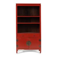A Chinese Red-Painted Bookcase