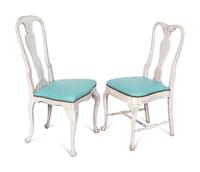 An Assembled Set of Four Gustavian Style Gray-Painted Dining Chairs