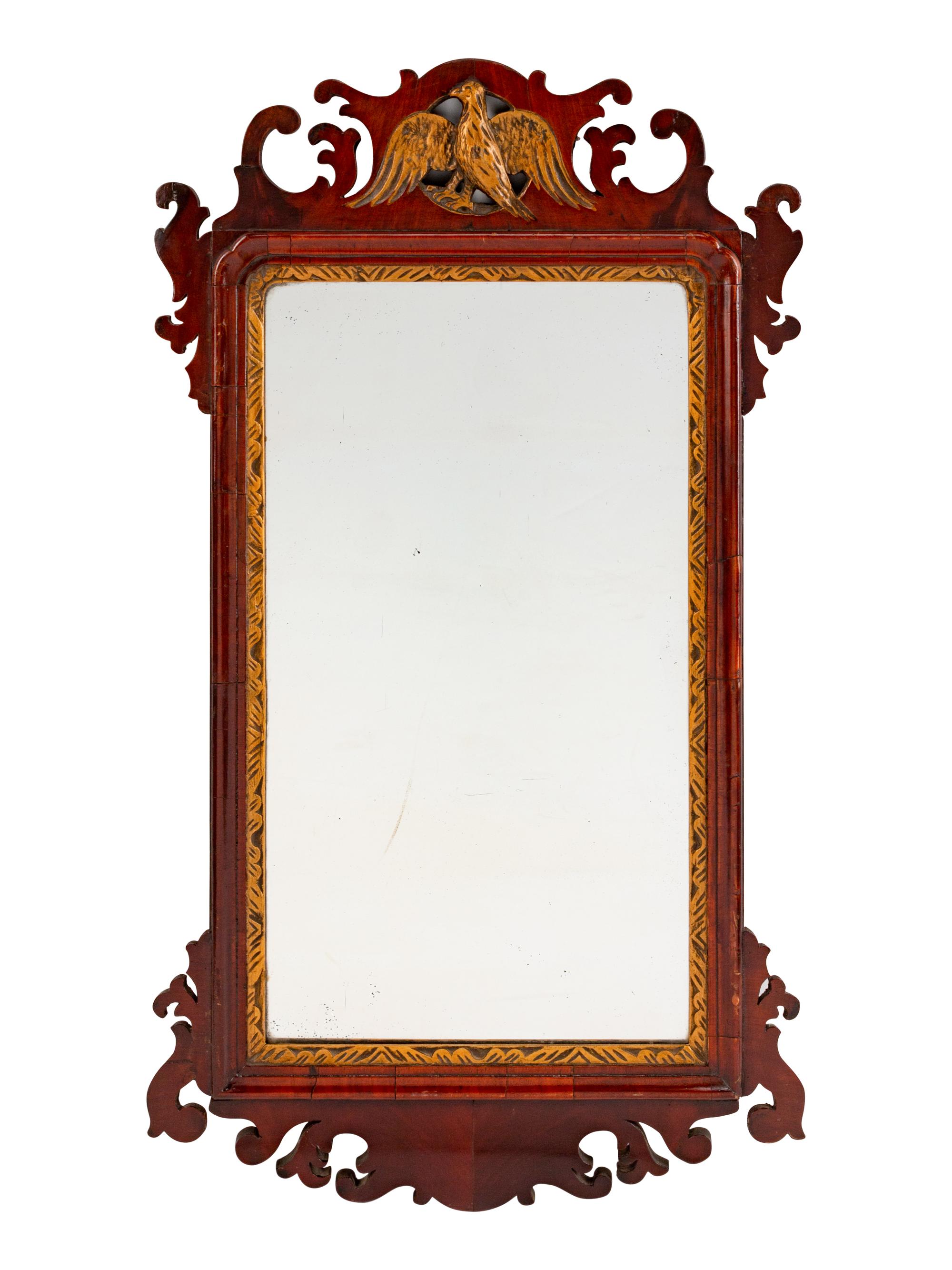 A George III Parcel-Gilt Mahogany Mirror — LATE 18TH CENTURY