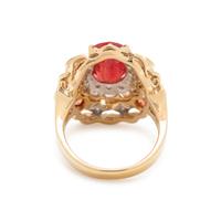 ORANGE SAPPHIRE AND DIAMOND RING