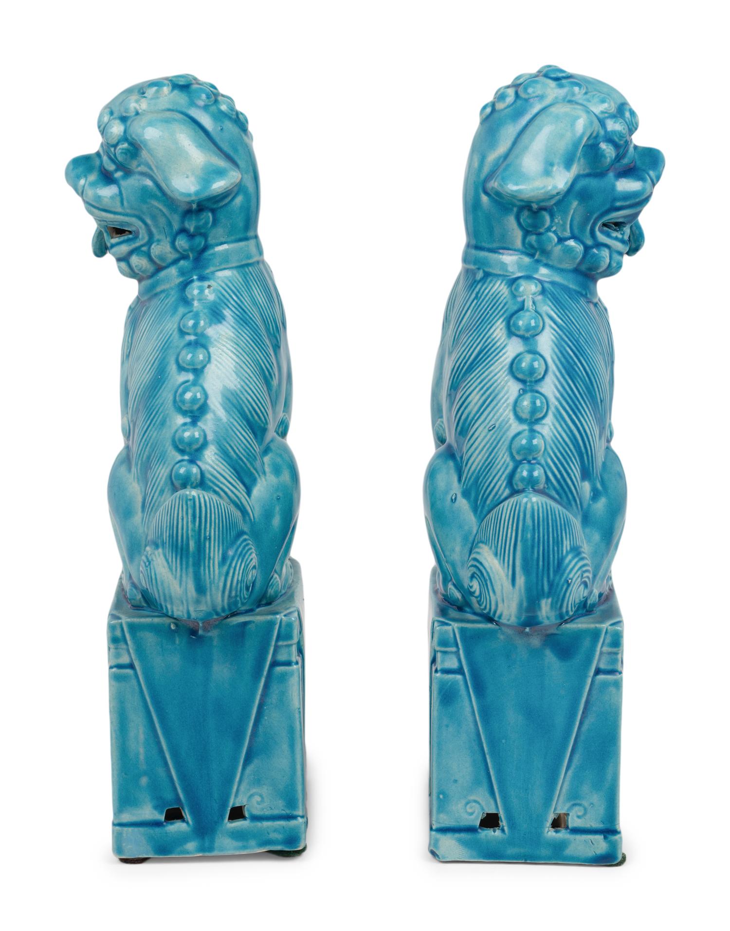 A Pair of Chinese Porcelain Temple Guardian Figures