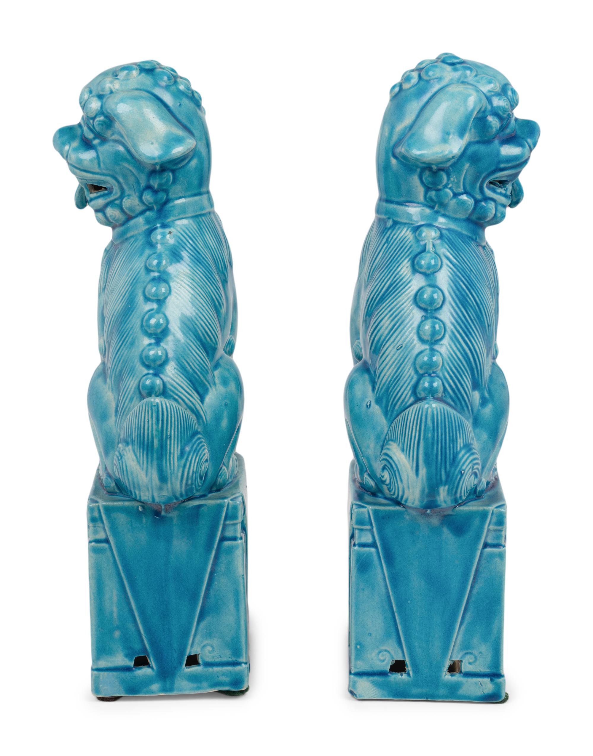 A Pair of Chinese Porcelain Temple Guardian Figures