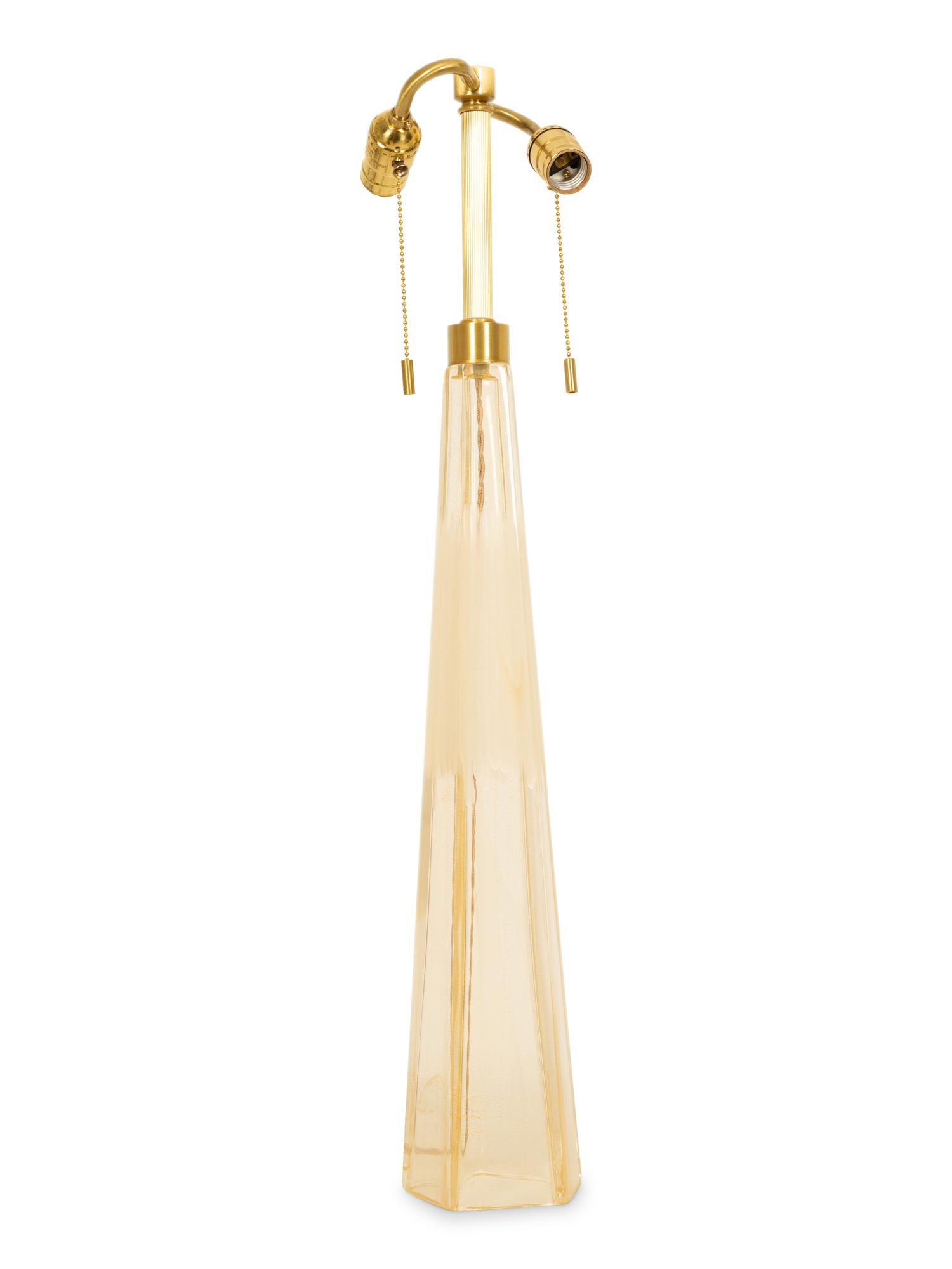 A Pair of Modernist Murano Glass Table Lamps