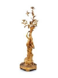 A Neoclassical Gilt Bronze Figural Candelabrum