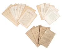 [CONFEDERACY] Group of 32 pamphlets on the Confederacy, with a slavery document. Together, 33 sheets.
