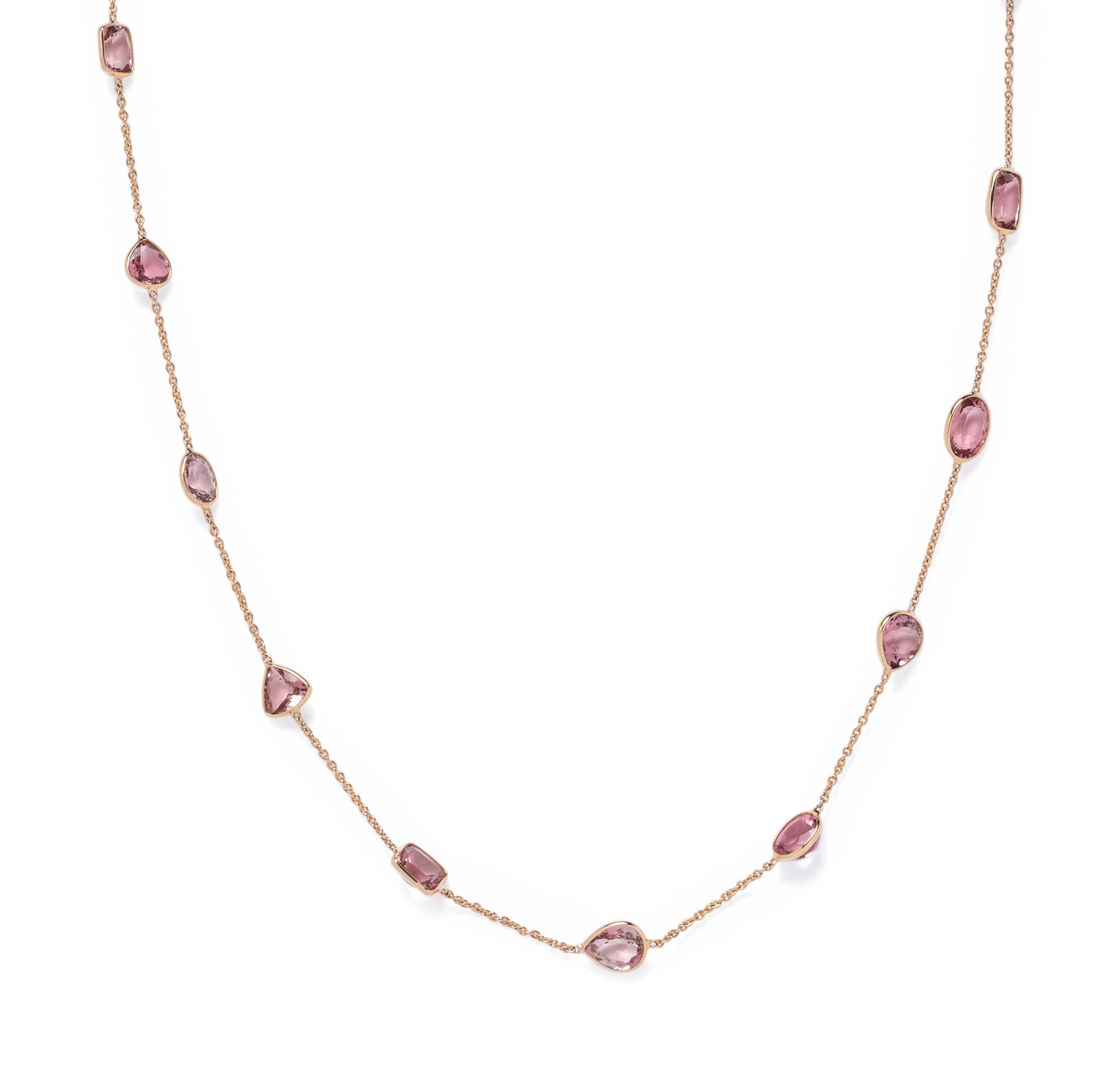 ROSE GOLD AND PINK TOURMALINE NECKLACE