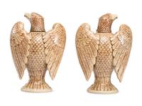 A Pair of Merkelbach & Wick Stoneware Eagle Decanters