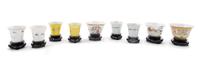 Nine Famille Rose Porcelain Tea Cups