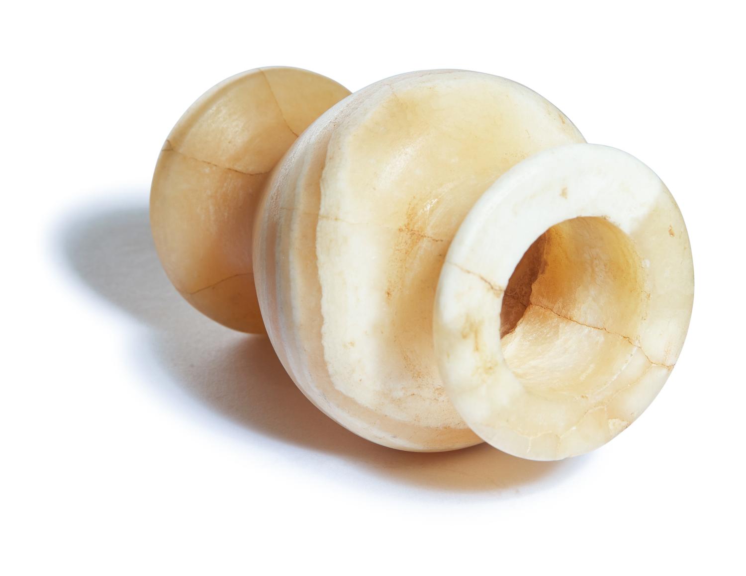 An Egyptian Banded Alabaster Kohl Pot